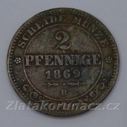 Německo - Sasko - 2 Pfennig 1869 B