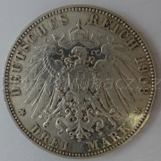 Německo - Sasko - 3 marka 1908 E 