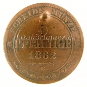 Německo - Sasko - 5 Pfennig 1862 B