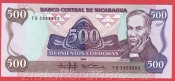 Nicaragua - 500 Cordobas 1985