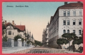 Olomouc - Dvořákova třída - stromy, budovy, ulice