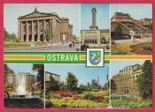 Ostrava - divadlo Zd.Nejedlého,Nová radnice,Sýkorův most,Černá louka,Interhotel Palace
