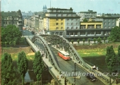 Ostrava - Sýkorův most s červeným trolejbusem