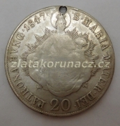 Přívěsek z mince 20 krejcarů 1847 B