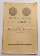 Prodejní seznam mincí a medailí 1938
