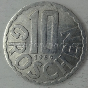 Rakousko - 10 groschen 1969