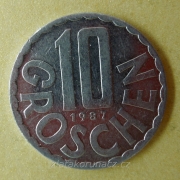 Rakousko - 10 groschen 1987