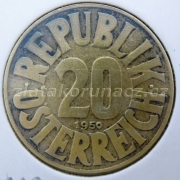 Rakousko - 20 groschen 1950