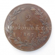 Rumunsko - 2 bani 1867 Heaton