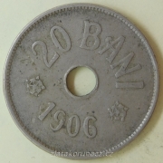 Rumunsko - 20 bani 1906