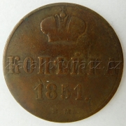 Rusko - 1 kopějka 1851 B.M.