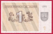 Rusko - Litva - 1 Talonas 1991