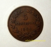 San Marino - 5 centesimi 1864 M