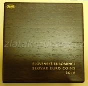 Slovenské Euromince 2016 Proof - dřevěná kazeta