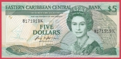Svatý Kryštof a Nevis - 5 Dollars 1988-1993
