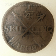 Švédsko - 1/4 skilling 1808