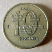 Švédsko - 10 kronor 1991