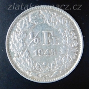 Švýcarsko - 1/2 frank 1945 B