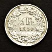 Švýcarsko - 1/2 frank 1950 B