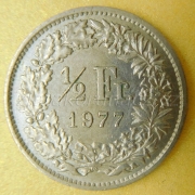 Švýcarsko - 1/2 frank 1977