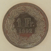 Švýcarsko - 1 frank 1992 B