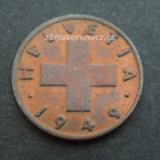 Švýcarsko - 1 rappen 1949 B