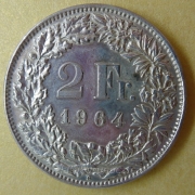 Švýcarsko - 2 frank 1964 B