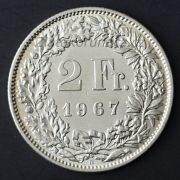 Švýcarsko - 2 frank 1967 B