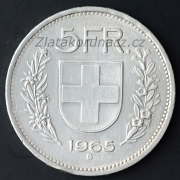 Švýcarsko - 5 frank 1965 B