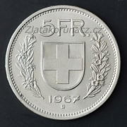 Švýcarsko - 5 frank 1967 B 