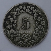Švýcarsko - 5 rappen 1890 B