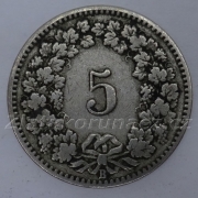 Švýcarsko - 5 rappen 1897 B