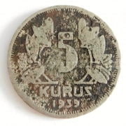 Turecko - 5 kurus 1939