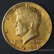 USA - 1/2 dollar 1966 zlacený