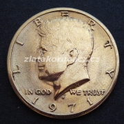 USA - 1/2 dollar 1971 D pozlacený
