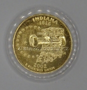 USA - Indiana - 1/4 dollar 2002 D zlacený
