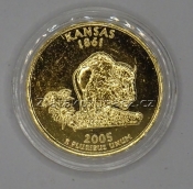 USA - Kansas - 1/4 dollar 2005 D zlacený