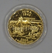 USA - Iowa 1/4 dollar 2004 D zlacený