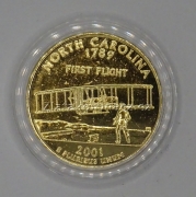 USA - North Carolina - 1/4 dollat 2001 D zlacený