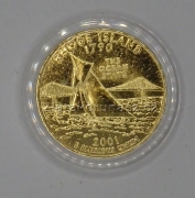 USA - Rhode Island - 1/4 dollat 2001 D zlacený