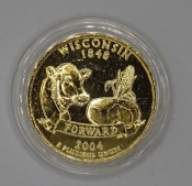 USA - Wisconsin - 1/4 dollar 2004 D zlacený