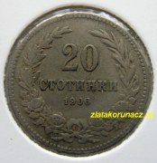Bulharsko - 20 stotinki 1906