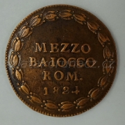 Vatikán - Mezzo Baiocco 1824