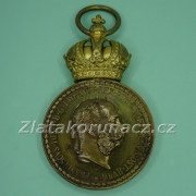 Vojenská záslužná medaile Signum Laudis F. J. I. - zlacený bronz