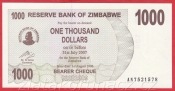 Zimbabwe - 1000 Dollars 2006