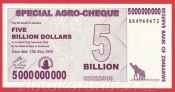 Zimbabwe - 5 Billion Dollars 2008