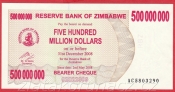 Zimbabwe - 500 Million Dollars 2008