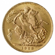 Zlatá mince Anglie - 1 Sovereign 1928