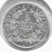 Vatikán - 5 soldi 1867 R