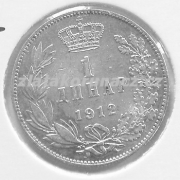 Srbsko - 1 dinar 1912